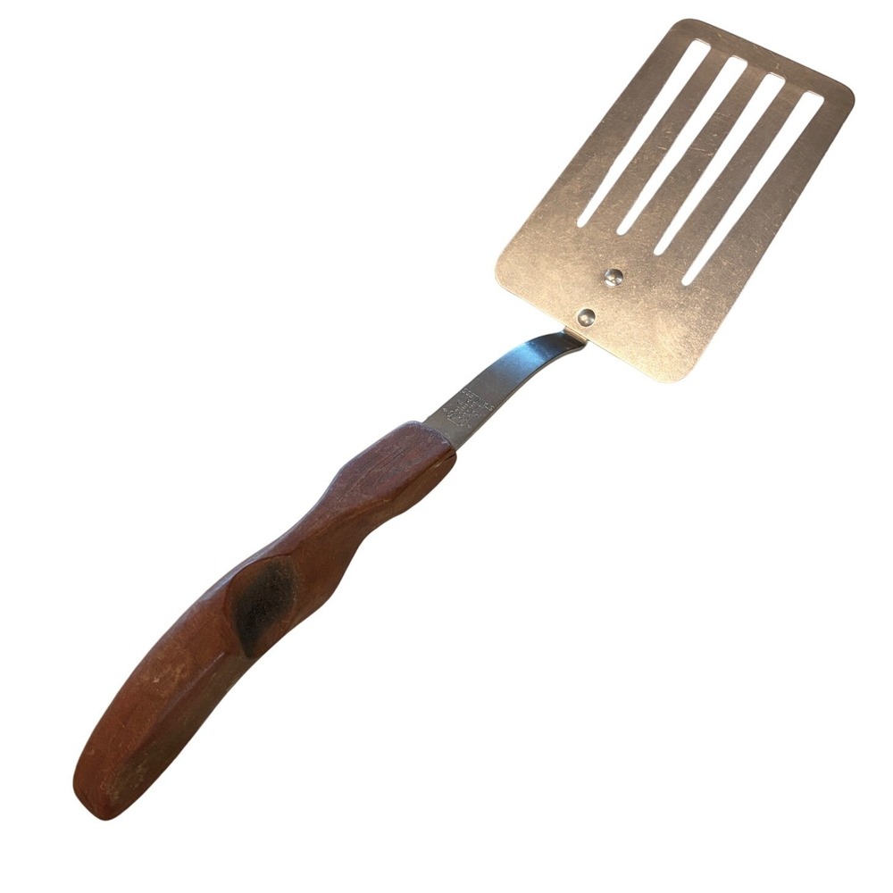 Cutco No 16 Slotted Spatula Stainless Steel Wood Handle Made in USA Vintage